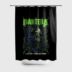 Шторка для ванной Pantera green череп