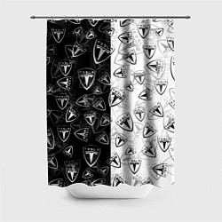 Шторка для душа TESLA BLACK AND WHITE LOGO PATTERN, цвет: 3D-принт