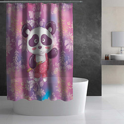 Шторка для душа Милая панда детский, цвет: 3D-принт — фото 2