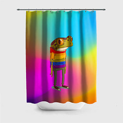 Шторка для душа Радужная лягушка Rainbow Frog, цвет: 3D-принт