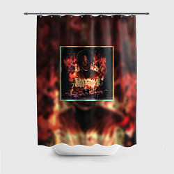 Шторка для душа Karmageddon Kizaru Альбом Кизару огонь, цвет: 3D-принт