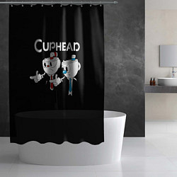 Шторка для душа Cuphead грозные ребята из Криминального чтива, цвет: 3D-принт — фото 2