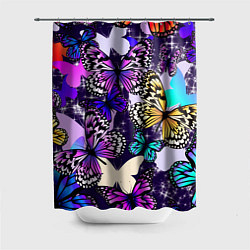 Шторка для душа Бабочки Butterflies, цвет: 3D-принт