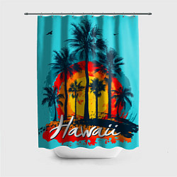 Шторка для душа Hawaii Солнце, Пальмы, цвет: 3D-принт