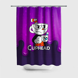 Шторка для душа Недовольная чашечка cuphead, цвет: 3D-принт