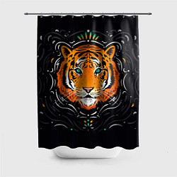 Шторка для душа Взгляд Тигра Eye of Tiger, цвет: 3D-принт