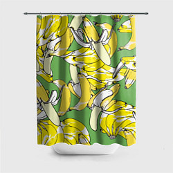 Шторка для душа Banana pattern Summer Food, цвет: 3D-принт