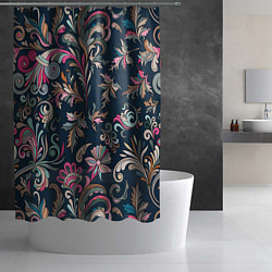 Шторка для душа Холодная хохлома, цвет: 3D-принт — фото 2