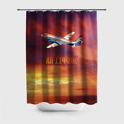 Шторка для душа Пассажирский самолет Ил-114-300, цвет: 3D-принт