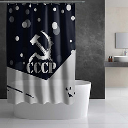 Шторка для душа Ussr - ссср - серп и молот, цвет: 3D-принт — фото 2