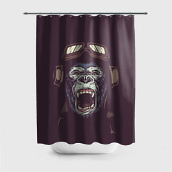 Шторка для душа Орущая горилла, цвет: 3D-принт