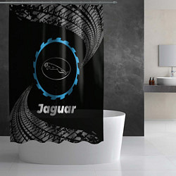 Шторка для душа Jaguar в стиле Top Gear со следами шин на фоне, цвет: 3D-принт — фото 2