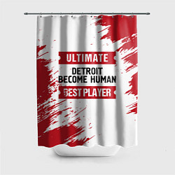 Шторка для душа Detroit Become Human: красные таблички Best Player, цвет: 3D-принт