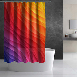 Шторка для душа Разноцветные цифровые волны, цвет: 3D-принт — фото 2