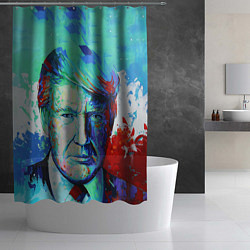 Шторка для душа Дональд Трамп арт, цвет: 3D-принт — фото 2