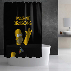 Шторка для душа Imagine Dragons Гомер Симпсон Рокер, цвет: 3D-принт — фото 2