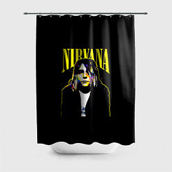 Шторка для душа Рок - группа Nirvana, цвет: 3D-принт