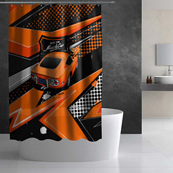 Шторка для душа Vintage Tron Ретро-автомобиль, цвет: 3D-принт — фото 2