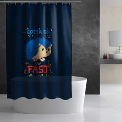 Шторка для душа Little Sonic gotta go fast, цвет: 3D-принт — фото 2