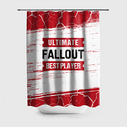 Шторка для душа Fallout: красные таблички Best Player и Ultimate, цвет: 3D-принт