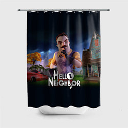 Шторка для душа Hello Neighbor игра Привет сосед, цвет: 3D-принт