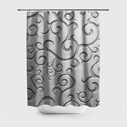 Шторка для душа Ажурный орнамент на поверхности металла, цвет: 3D-принт