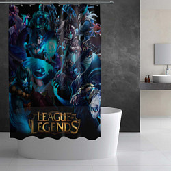 Шторка для душа Коллаж LoL - Legue of Legends, цвет: 3D-принт — фото 2