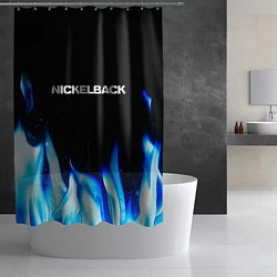 Шторка для душа Nickelback blue fire, цвет: 3D-принт — фото 2