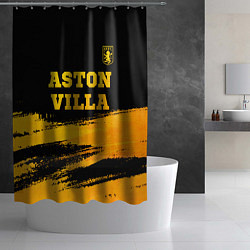 Шторка для душа Aston Villa - gold gradient: символ сверху, цвет: 3D-принт — фото 2