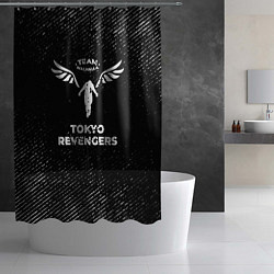 Шторка для душа Tokyo Revengers с потертостями на темном фоне, цвет: 3D-принт — фото 2