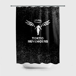 Шторка для душа Tokyo Revengers с потертостями на темном фоне, цвет: 3D-принт