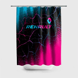 Шторка для душа Renault - neon gradient: символ сверху, цвет: 3D-принт