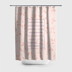 Шторка для ванной Люба по-вертикали с розовым фоном