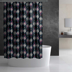 Шторка для душа Классический ромбовидный текстурированный узор на, цвет: 3D-принт — фото 2