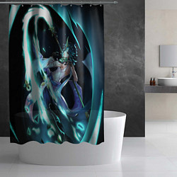 Шторка для душа Сяо - Взрыв стихий : Геншин импакт, цвет: 3D-принт — фото 2