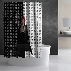Шторка для душа Макима - Иероглифы - Человек-бензопила, цвет: 3D-принт — фото 2