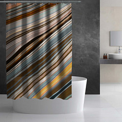 Шторка для душа Colored wavy lines, цвет: 3D-принт — фото 2