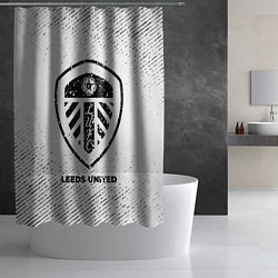 Шторка для душа Leeds United с потертостями на светлом фоне, цвет: 3D-принт — фото 2