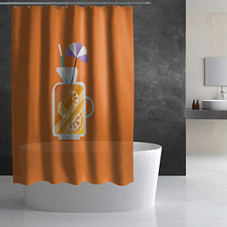 Шторка для душа Апельсиновый сок - Оранжевая версия, цвет: 3D-принт — фото 2