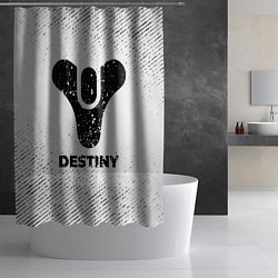 Шторка для душа Destiny с потертостями на светлом фоне, цвет: 3D-принт — фото 2