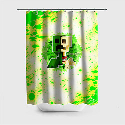 Шторка для душа Minecraft creeper green, цвет: 3D-принт
