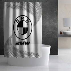 Шторка для душа BMW speed на светлом фоне со следами шин, цвет: 3D-принт — фото 2