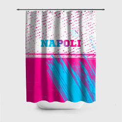Шторка для душа Napoli neon gradient style: символ сверху, цвет: 3D-принт