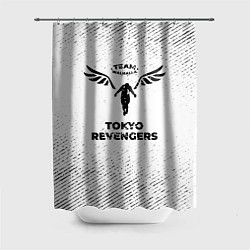 Шторка для душа Tokyo Revengers с потертостями на светлом фоне, цвет: 3D-принт