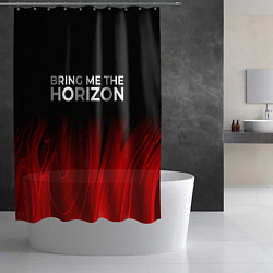 Шторка для душа Bring Me the Horizon red plasma, цвет: 3D-принт — фото 2