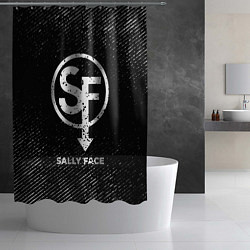 Шторка для душа Sally Face с потертостями на темном фоне, цвет: 3D-принт — фото 2