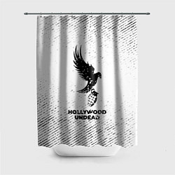 Шторка для душа Hollywood Undead с потертостями на светлом фоне, цвет: 3D-принт