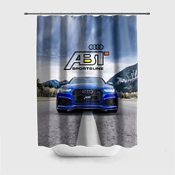 Шторка для душа Audi ABT - sportsline на трассе, цвет: 3D-принт
