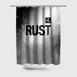 Шторка для душа Rust glitch на светлом фоне: символ сверху, цвет: 3D-принт