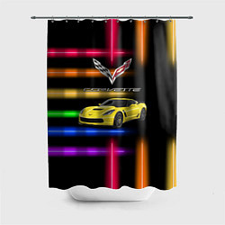 Шторка для душа Chevrolet Corvette - гоночная команда - Motorsport, цвет: 3D-принт